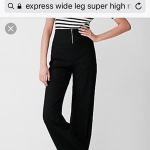 Super high waisted black wide leg express pant